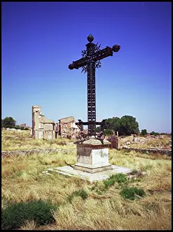 Desolate: Cross town center, Belchite, Spain