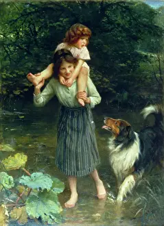 Elsley: Crossing the Stream ' children and dog