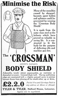 Crossman: Crossman Body Shield advertisement, World War I