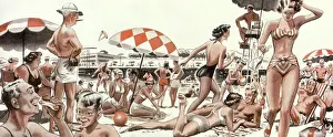 Socializing: Crowd at Beach