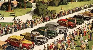 Studebaker: Crowd at Car Showcase