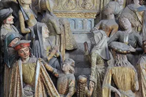 Fermin: Crowd, choir screen, Amiens Cathedral, Picardy, France