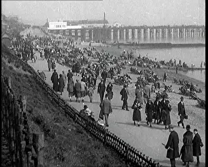 Deckchairs: A Crowd of Civilians Sitting On Deckchairs at the Beach