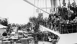 Steerage: A crowd of European immigrants and their ?
