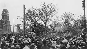 Vigilantes: Crowd of people gathered to watch the lynching of