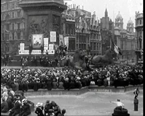 Shattered: Crowd Rallying At Trafalgar Square. To the