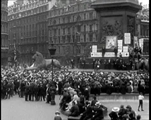 Shattered: Crowd Rallying At Trafalgar Square. To the