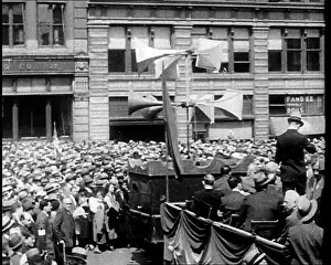 Starts: A Crowd at the Town Square As The Election