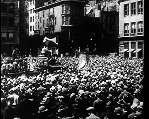 Starts: A Crowd at the Town Square As The Election
