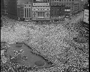 Starts: A Crowd at the Town Square As The Election