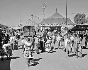 Crowd Walking on the Midway of the York County Fair