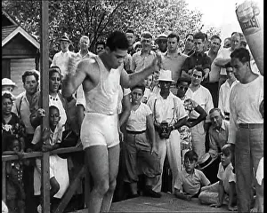 Skipping: Crowd Watching Joe Louis Training With a Skipping Rope