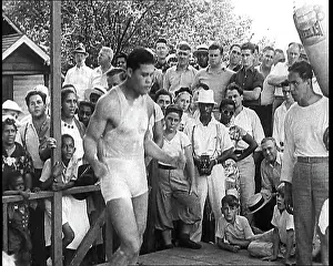 Skipping: Crowd Watching Joe Louis Training With a Skipping Rope