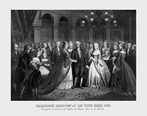 Traditionally: A crowd welcoming President George Washington