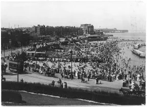 Holidaymaker: Crowded beach in Margate, Kent