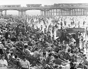 Packed: Crowded Blackpool Beach - 1970