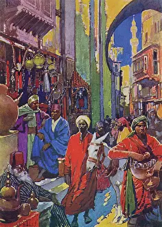 Bazar: Crowded Shopping street Bazaar in Cairo, Egypt