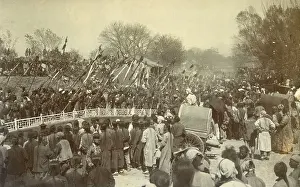 Pigtail: Crowded street with parade, China