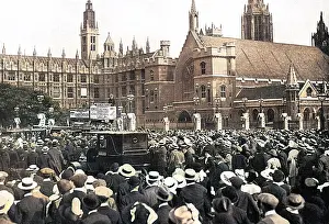 Inevitable: Crowds assembled in London on the outbreak of WWI