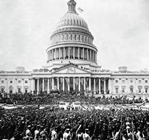 Inaugural: Crowds gathered outside the U.S. Capitol for Theodore
