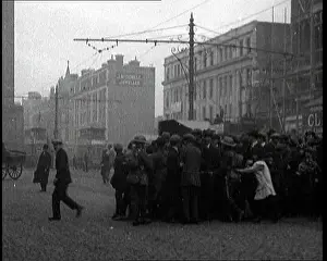 Parting: Crowds Parting and Being Held Back By Soldiers