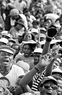 Amandla: Crowds seated on the ground at an ANC (African