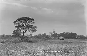 Grassy: Crowland Abbey from the Southeast