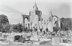 Gravestones: Crowland Abbey from Southeast