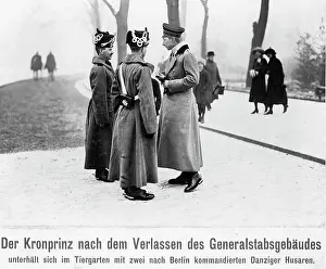 Hussar: Crown Prince Wilhelm with two hussars from