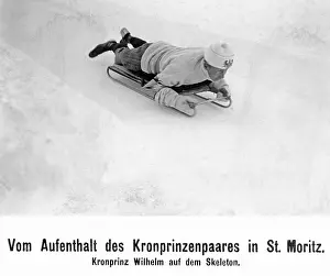Sledding: Crown Prince Wilhelm of Prussia doing winter