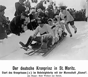 Downhill: Crown Prince Wilhelm of Prussia doing winter