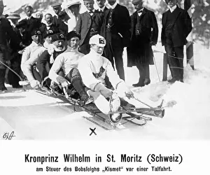 Graubuenden: Crown Prince Wilhelm of Prussia doing winter