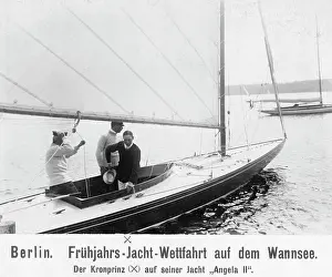Sportswear: Crown Prince Wilhelm of Prussia at a sailing