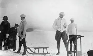 Sledging: Crown Prince Wilhelm sledding in Danzig-Langfuhr, 1912
