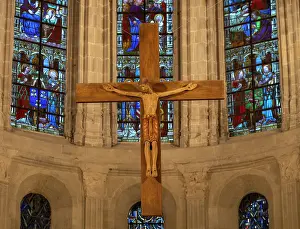 Lancet: Crucifix, Cathedrale Saint-Lazare, Autun, Burgundy, France