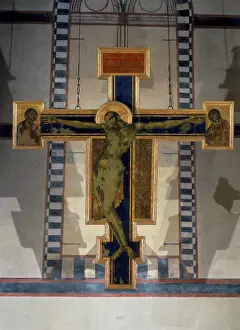 1302: Crucifix. Work by Cimabue, exhibited