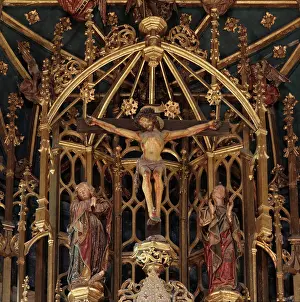 Coimbra: Crucifixion, Altarpiece, Old Cathedral, Coimbra, Portugal