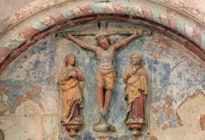 Laon: Crucifixion high relief, Laon Cathedral, Picardy, France