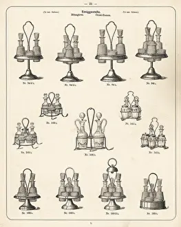 Wurttembergische: Cruet frames in wire and glass