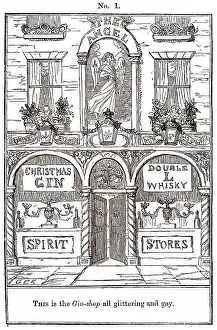 Glittering: Cruikshank, The Gin Shop, plate 1