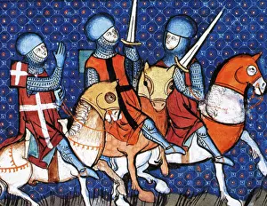Departure: Crusaders departing for an expedition to the Holy Land. Mini