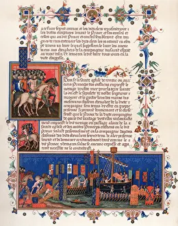 Papal: Crusaders embarking for the Holy Land. Page from