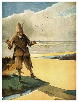 CRUSOE SEES FOOTPRINTS