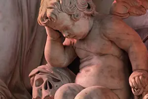 Crying angel sculpture, Amiens Cathedral, Picardy, France