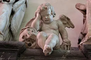 Ange: Crying angel sculpture, Amiens Cathedral, Picardy, France