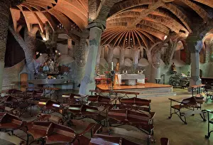 Catenary: Crypta Guell, Colonia Guell, Barcelona, Catalonia, Spain