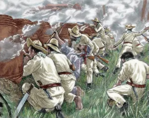 Colonies: Cuban War of Independence (1895-1898). Rebels at a roadblock