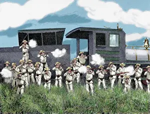 Colonies: Cuban War of Independence (1895-1898). Defending a train att
