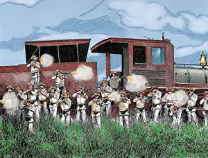 Colonies: Cuban War of Independence (1895-1898). Defending a train att