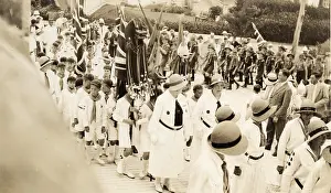 Packs: Cubs and scouts on church parade, Bermuda